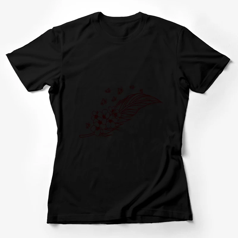 Florales Design mit Schmetterlingen Damen T-Shirt