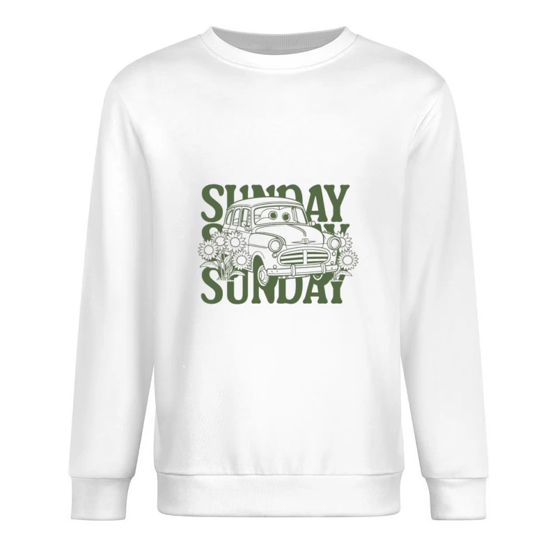 Balade en voiture du dimanche avec tournesols Homme Sweat-shirt à enfiler