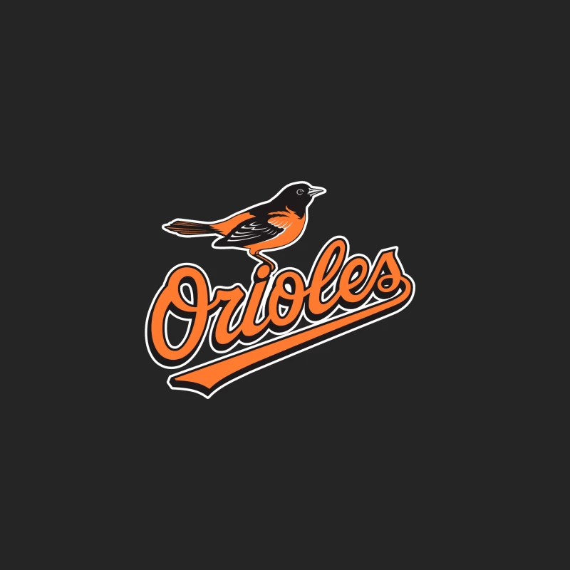 Baltimore Orioles MLB Baseball Team Logo with Orange Bird Mascot Male Pullover Sweatshirt