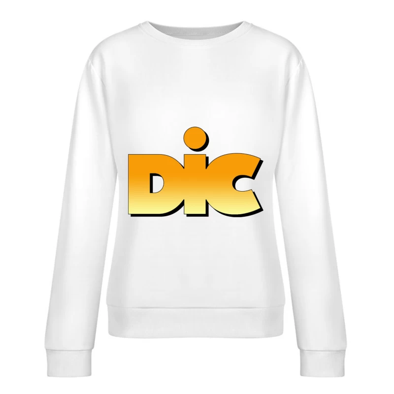 DIC Entertainment Logo Design with Orange Gradient Effect Female Pullover Sweatshirt