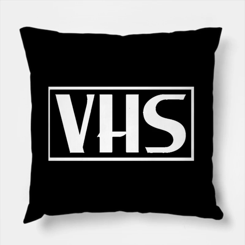 VHS Typography Outline Design Throw Pillow