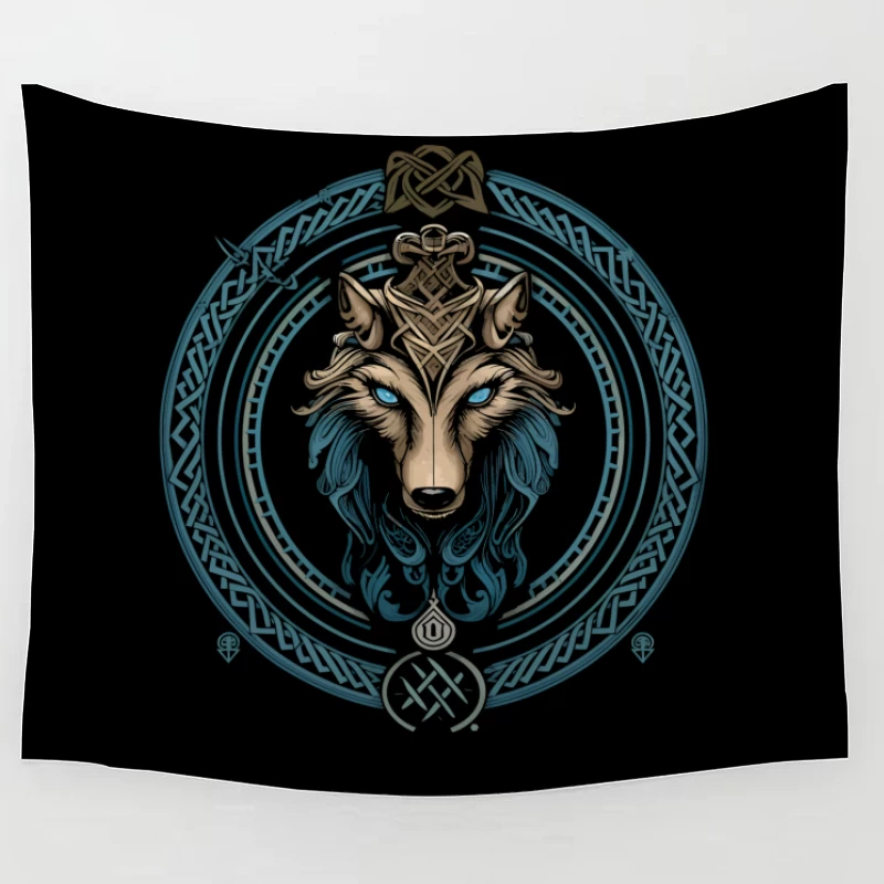 Mystic Celtic Wolf Tapestry