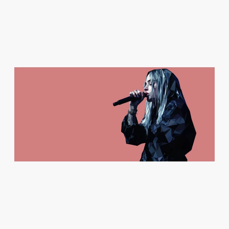 Geometric Singer Performance with Blue Hair Coffee Mug