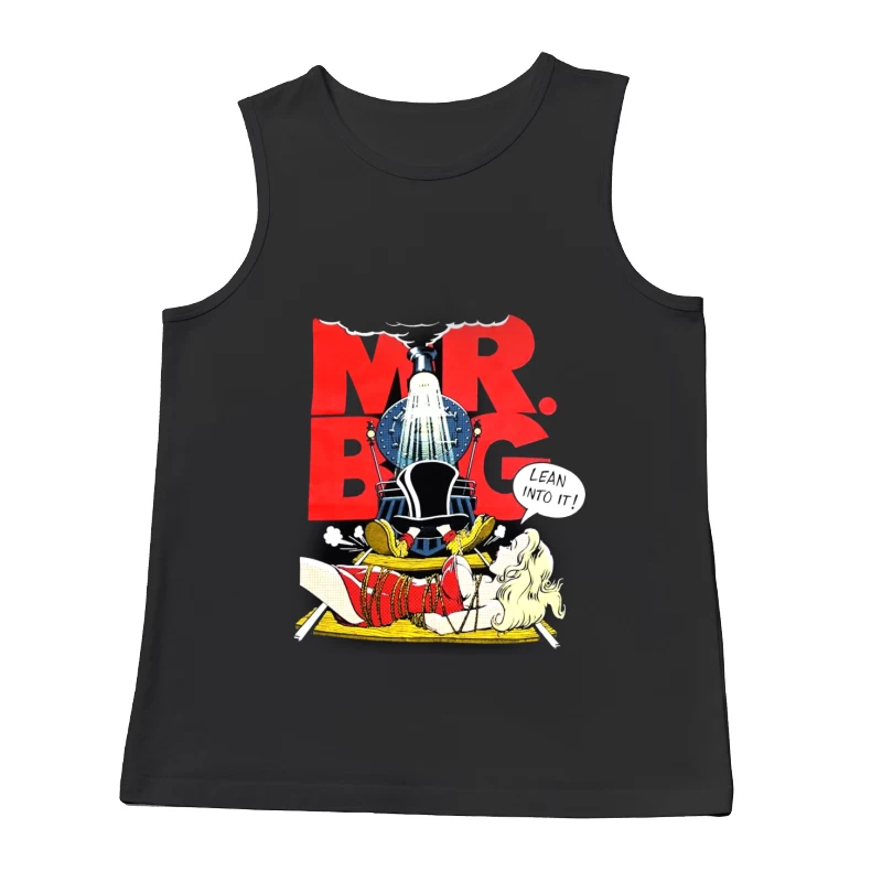 Vintage "Mr. Big" Bathroom Advertisement with Comic-Style Shower Illustration Male Tank Top