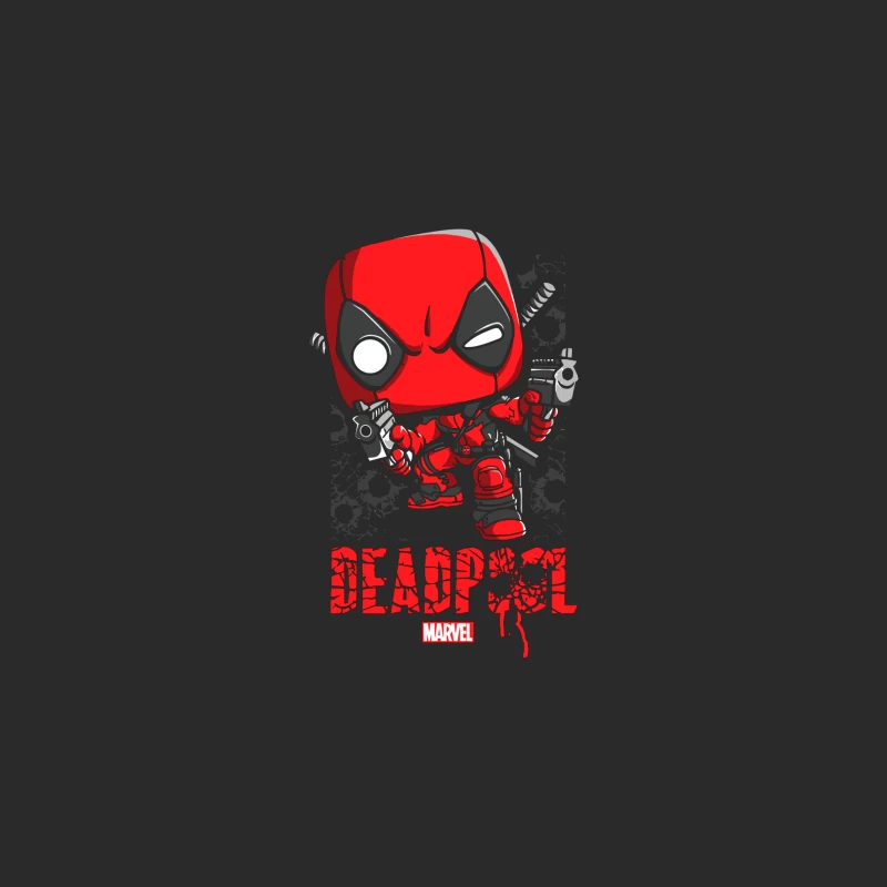 Stylized Deadpool Marvel Superhero Cartoon Design Baseball Cap