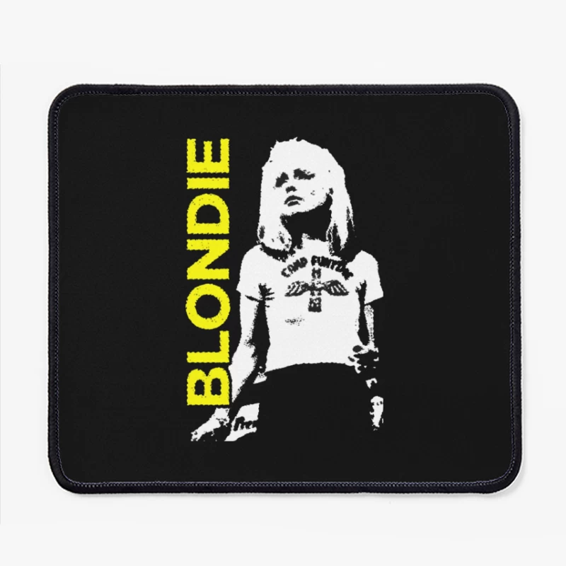 Black and White Punk Rock Artistic Portrait Mouse Pad