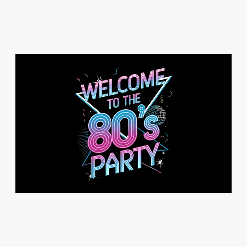 Neon 80s Party Welcome Sign with Disco Ball Travel Mug