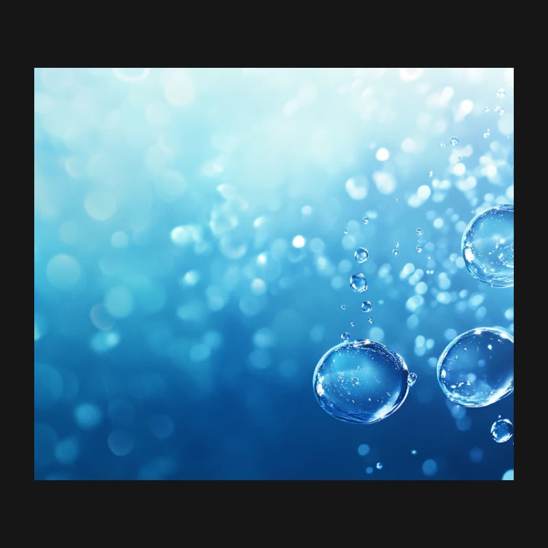 Transparent Bubbles Rising in Blue Underwater Scene Mouse Pad