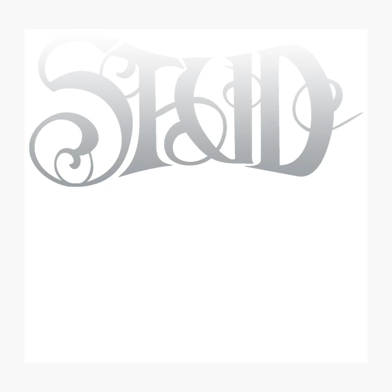 Elegant Gray Calligraphic Logo Design Throw Pillow
