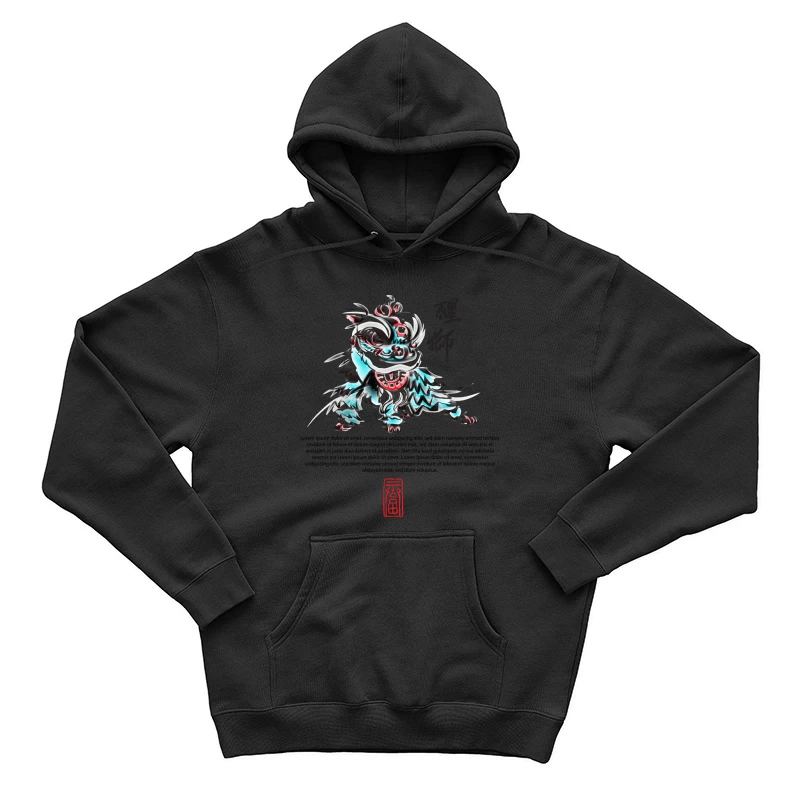 Traditionelles Löwentanz-Kunstdesign Herren Pullover Hoodie
