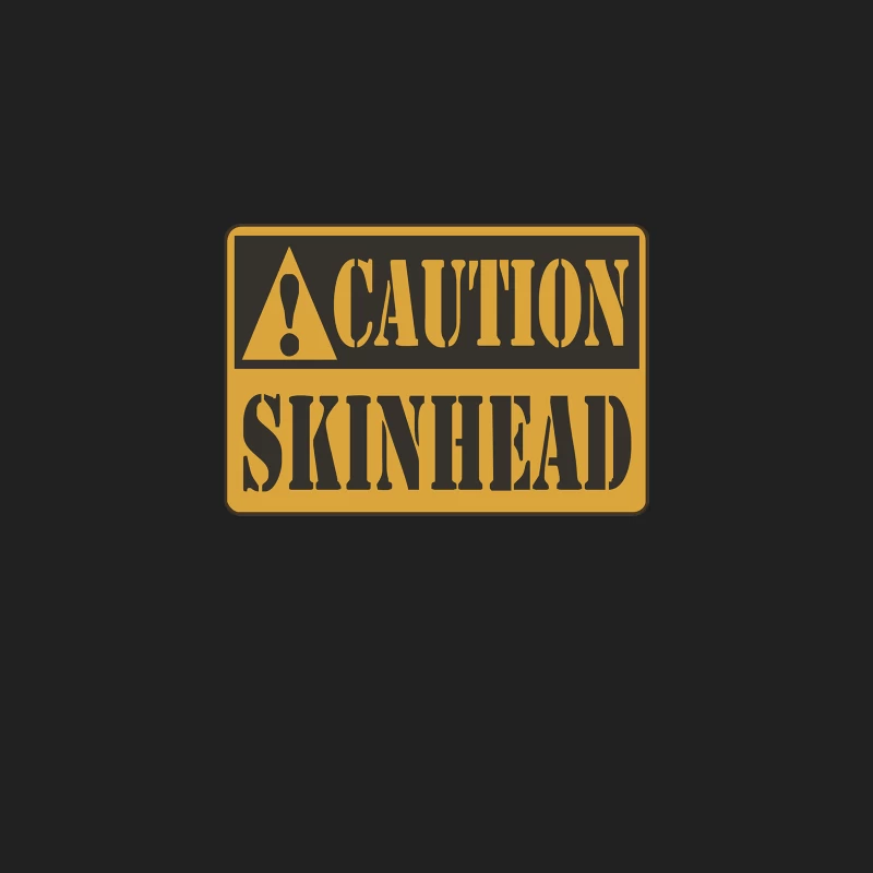 Caution: Skinhead Warning Sign in Yellow and Black Bucket Hat