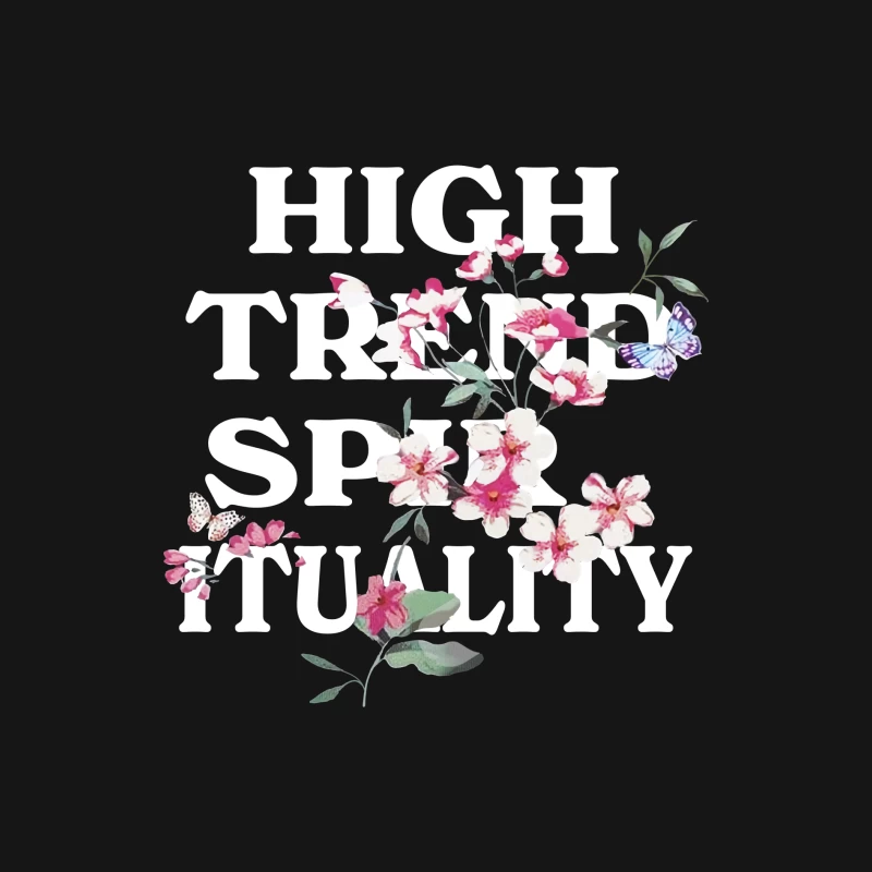 Blumen und Schmetterlinge mit Schriftzug Herren Langarm T-Shirt