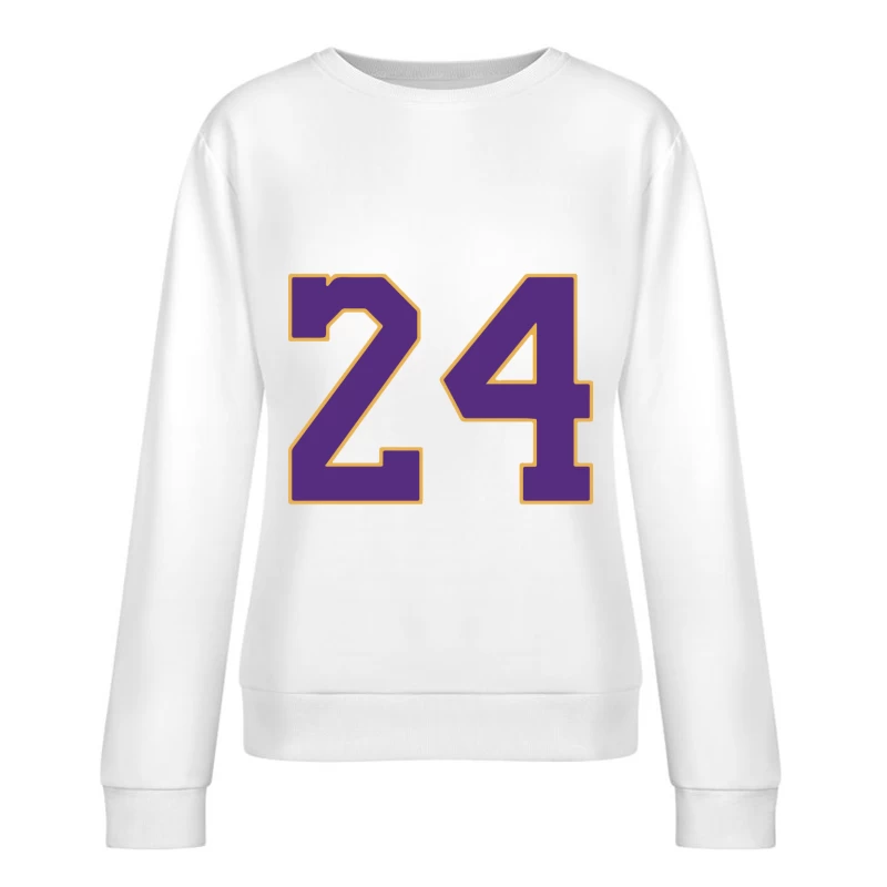 Violette Zahl 24 mit Gelbem Rand Damen Pullover Sweatshirt