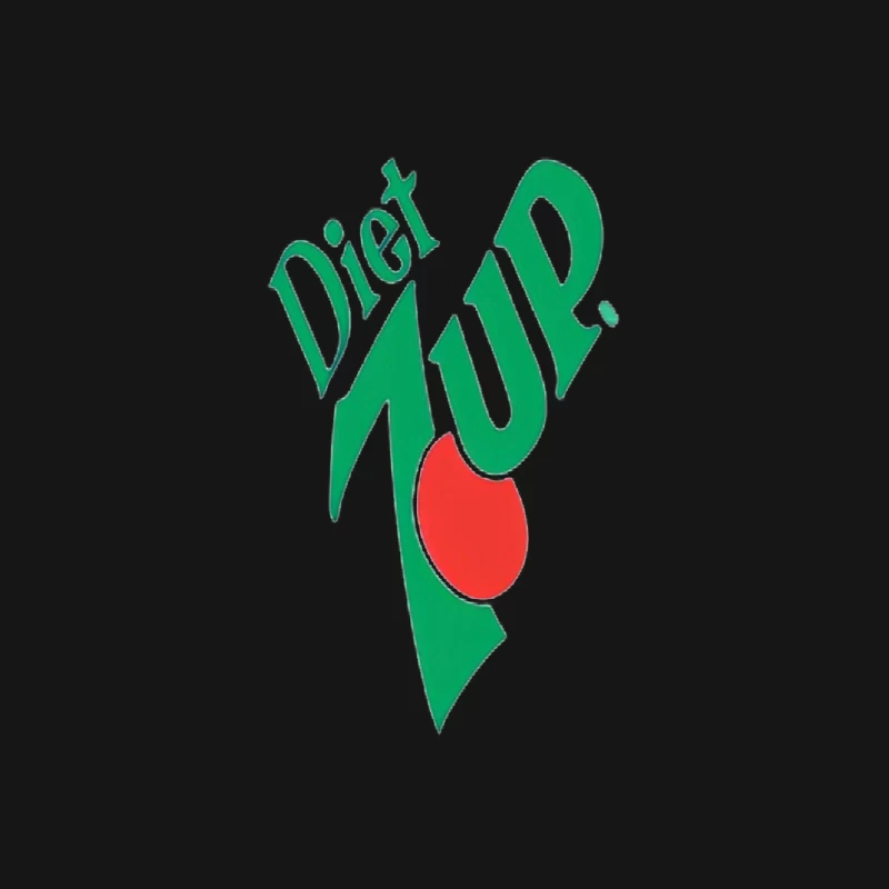 Vintage Diet 7UP Logo: Green Text with Red Accent Mouse Pad