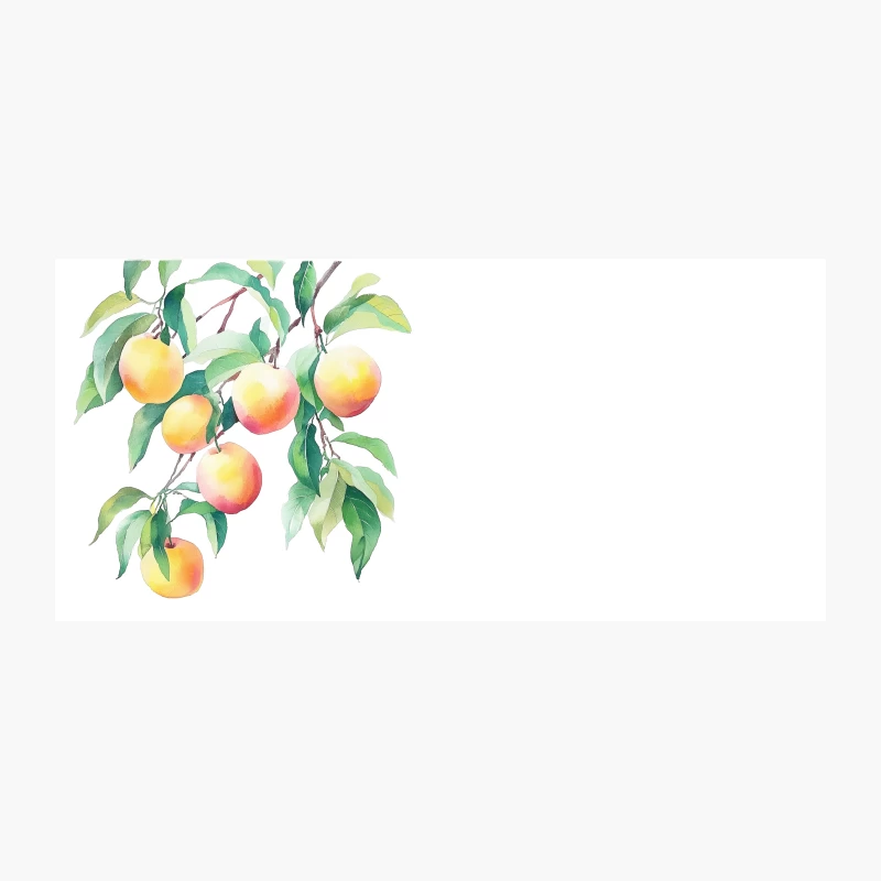 Watercolor Illustration of Peach Tree Branch with Ripe Fruits Coffee Mug