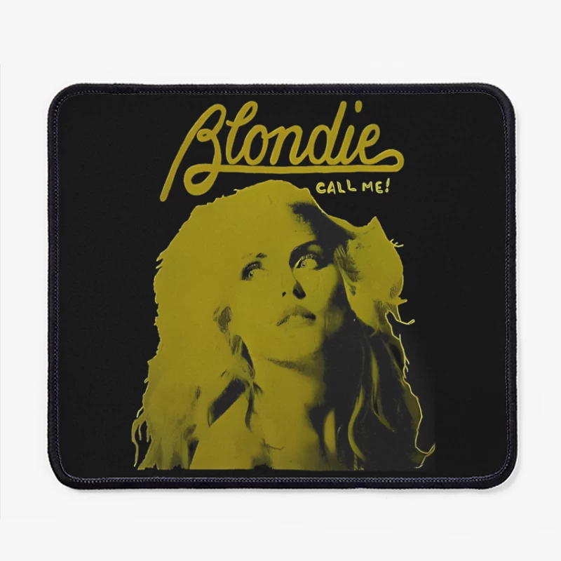 Vintage Blondie "Call Me" Album Cover in Yellow Monochrome Mouse Pad