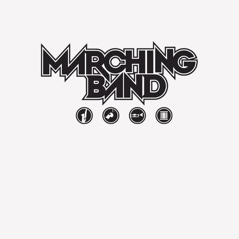 Marching Band Logo with Musical Instrument Icons Female T-Shirt