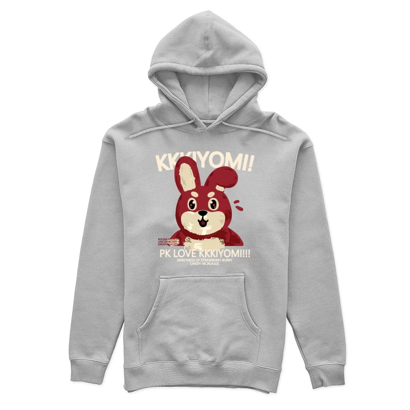 Niedlicher roter Hase mit Süßigkeiten Damen Pullover Hoodie