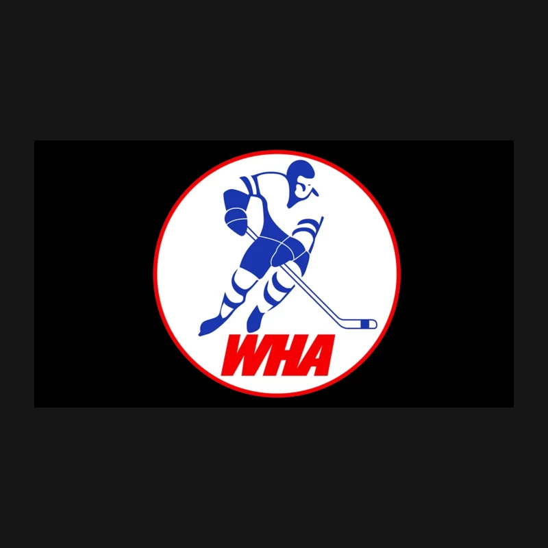 WHA Ice Hockey League Circular Logo with Player Silhouette Desk Mat