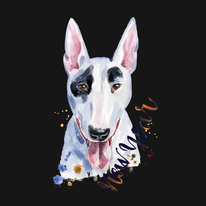 Aquarelle de Bull Terrier pour le Nouvel An Femme T-Shirt
