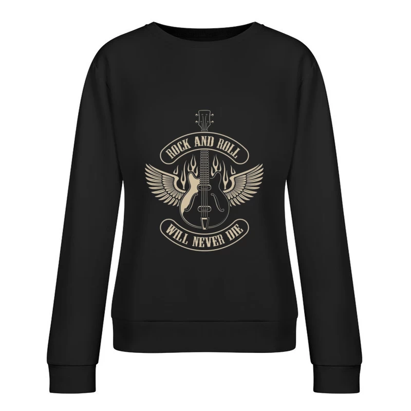 Rock and Roll Guitar Design Female Pullover Sweatshirt