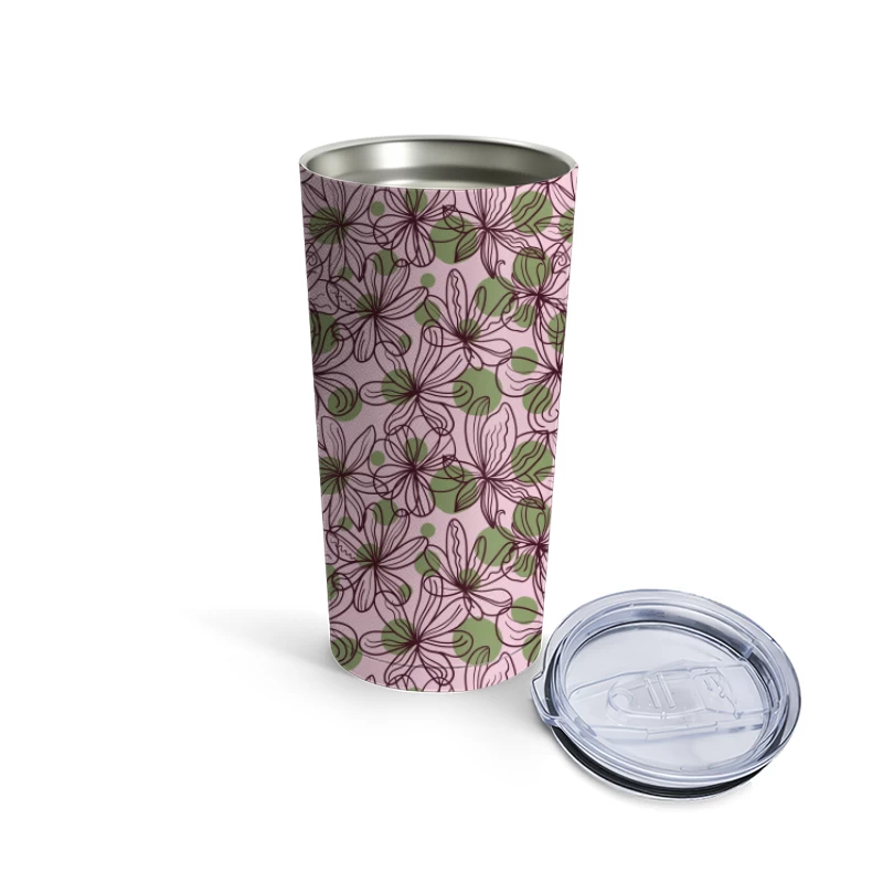 Elegant Floral Whimsy – Botanical Pattern Travel Mug