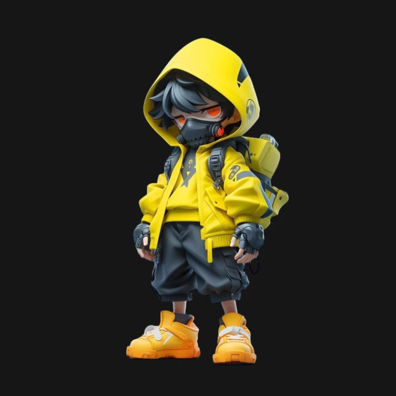 Kreatives Streetwear-Design mit gelbem Hoodie Herren Langarm T-Shirt