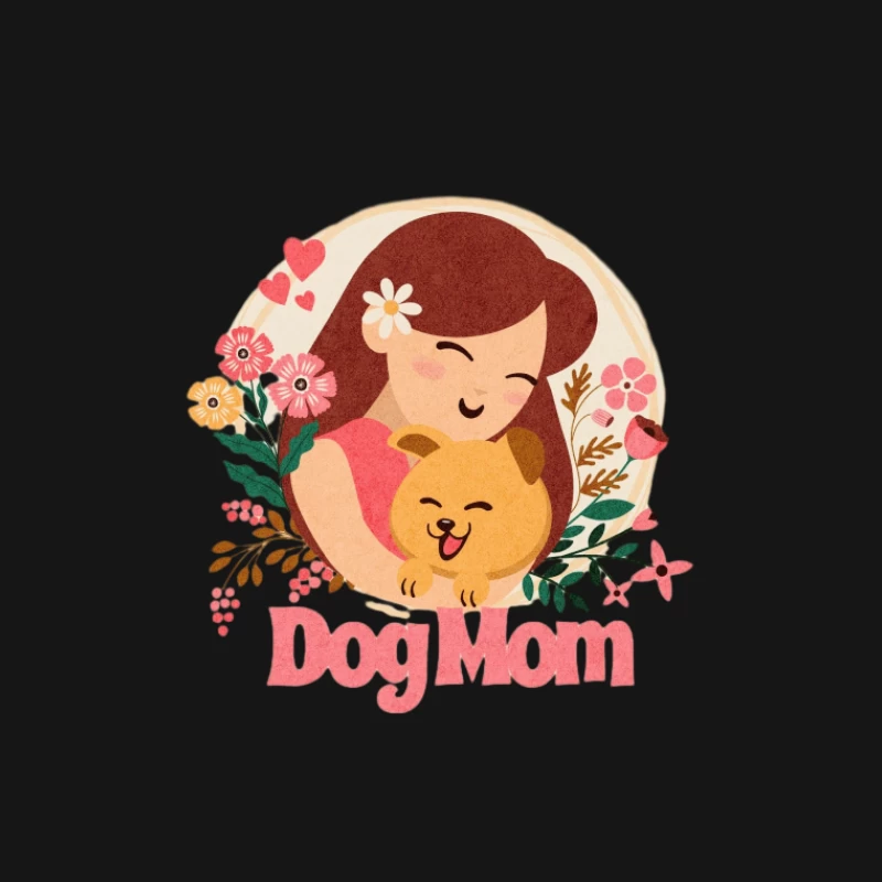 Illustration d'une maman chien avec des fleurs Homme T-Shirt