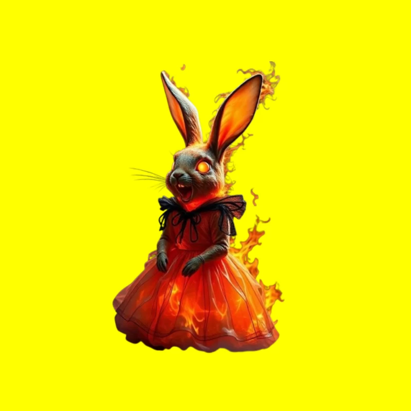 Fiery Rabbit in a Dress Mouse Pad
