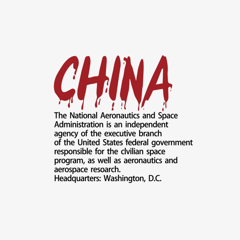 NASA-Information mit China-Schriftzug Herren Langarm T-Shirt