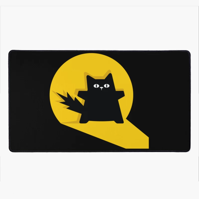 Bold Black Cat Spotlight Desk Mat