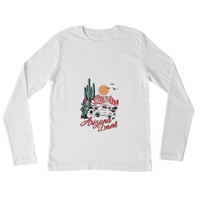 Sonnenuntergang in der Wüste von Arizona Damen Langarm T-Shirt