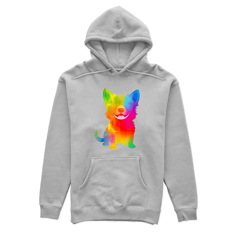 Colorful Cartoon Dog Illustration Female Pullover Hoodie