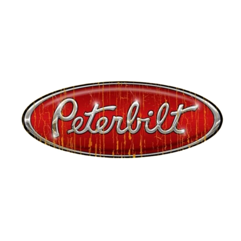 Vintage Red Peterbilt Truck Logo with Weathered Effect Tapestry