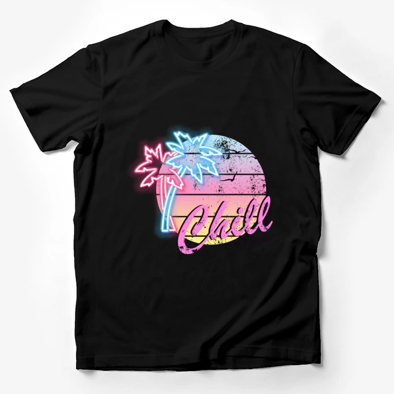 Vibe d'été avec Palmiers Néon Homme T-Shirt