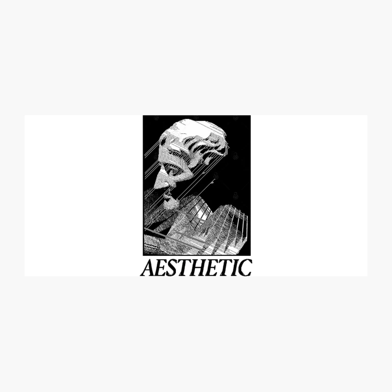Glitched Aesthetic Portrait in Black and White Coffee Mug