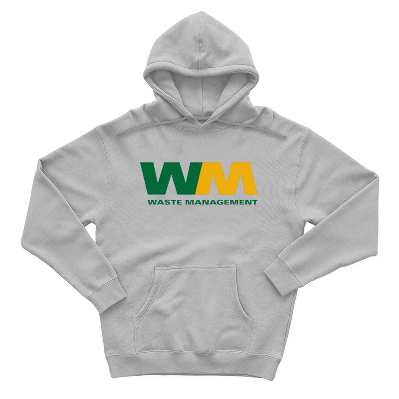 Waste Management (WM) Corporate Logo in Green and Yellow Male Pullover Hoodie