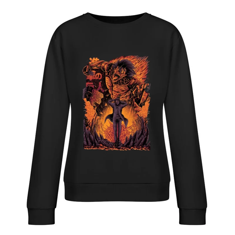 Düstere Anime-Szene mit Monster Damen Pullover Sweatshirt