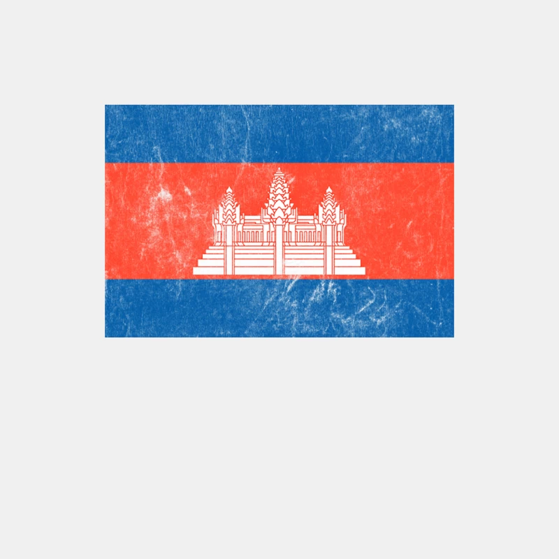 Cambodian Flag  Faded-Vintage Style Male Tank Top