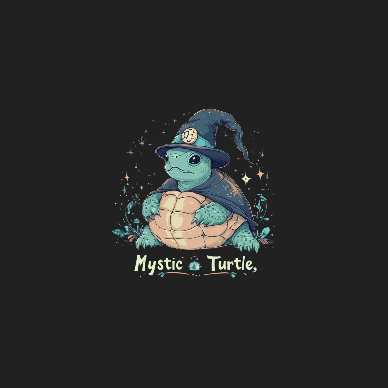 Mystical Wizard Turtle: Cute Fantasy Illustration Bucket Hat