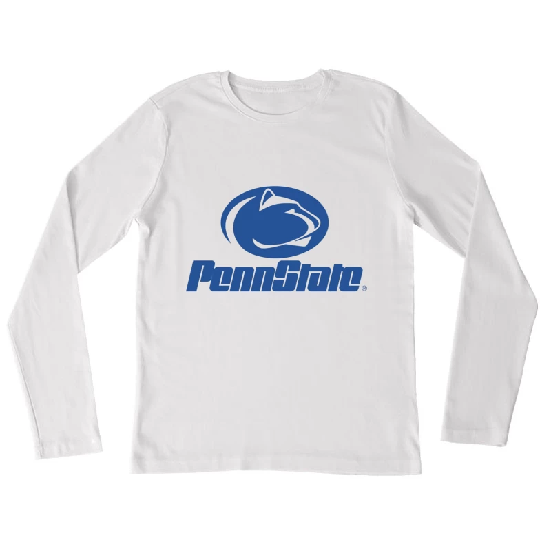 Penn State Nittany Lions Athletic Logo in Blue and White Female Long Sleeve T-Shirt