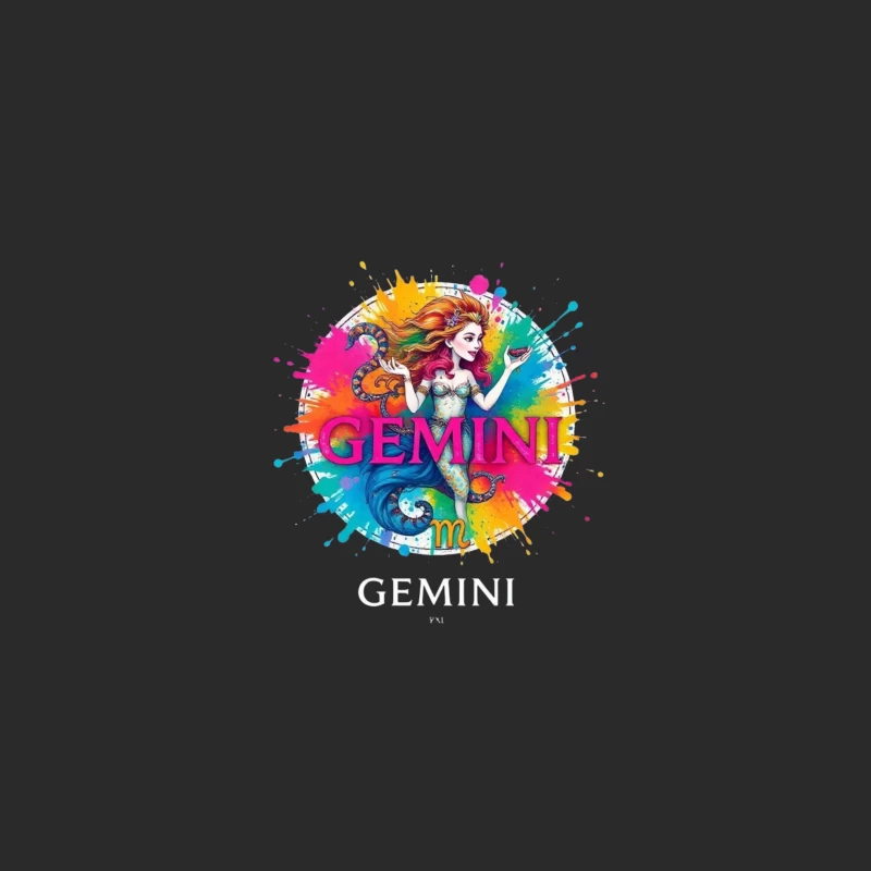 Colorful Gemini Mermaid Artwork Baseball Cap