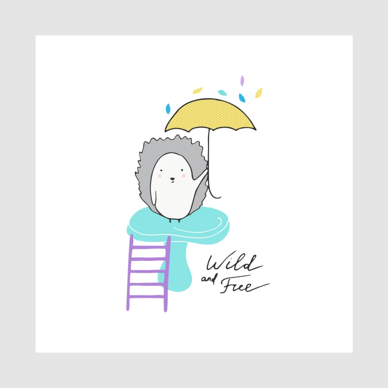 Hérisson mignon avec parapluie Homme Sweat à capuche