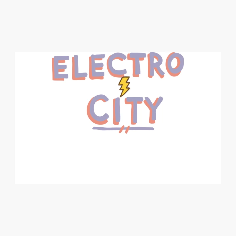 Colorful Hand-Drawn Electro City Logo with Lightning Bolt Travel Mug