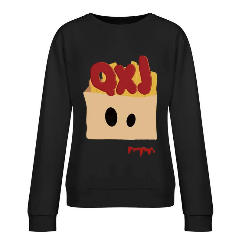 Pommesgesicht mit Buchstaben Damen Pullover Sweatshirt