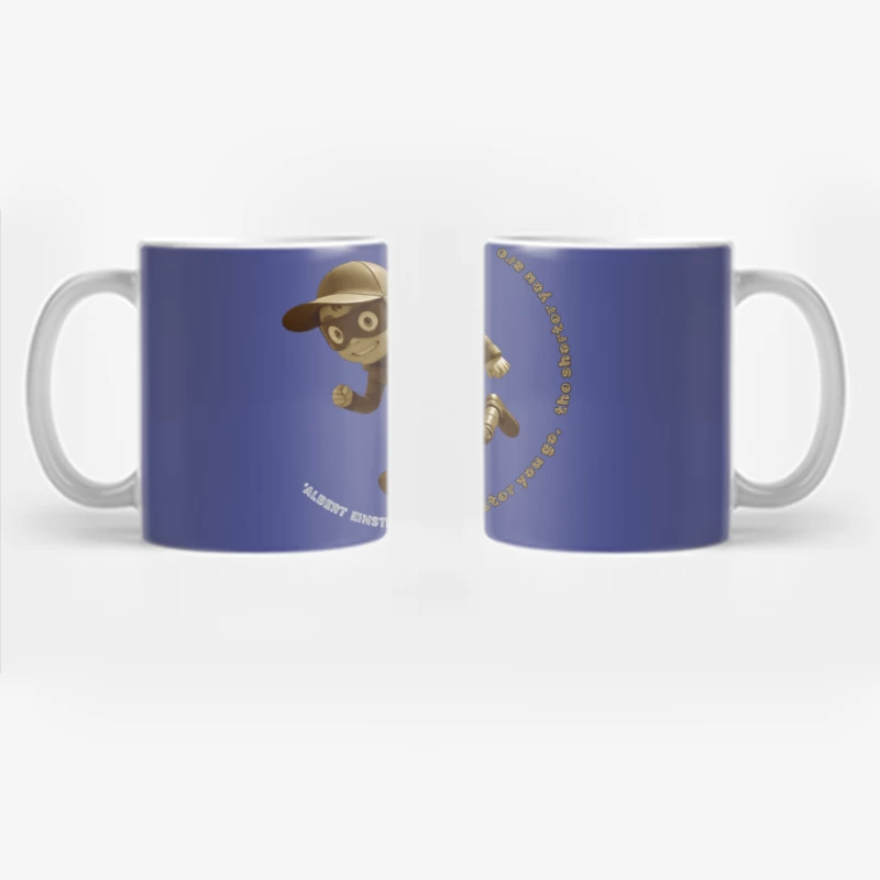 Vintage-Style Cartoon Runner with Mysterious Mask Coffee Mug