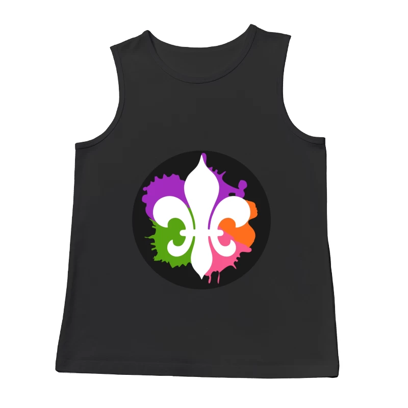 Fleur-de-lis avec éclaboussures colorées Homme Débardeur