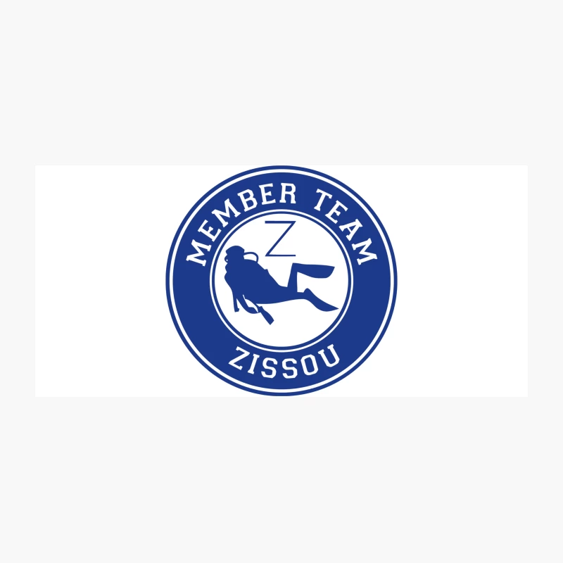 Circular Blue and White Scuba Diving Team Logo Coffee Mug