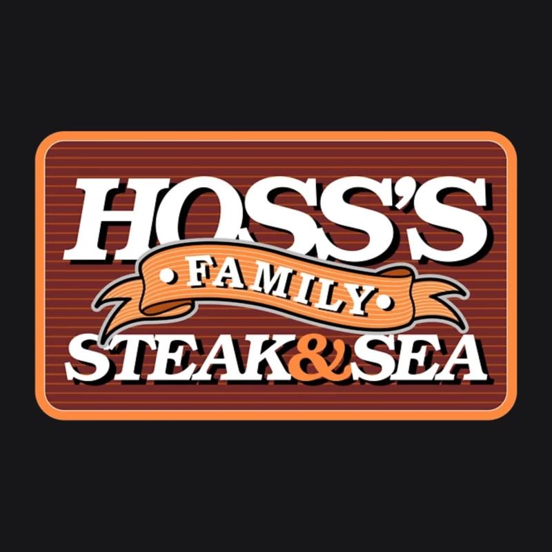 Hoss's Family Steak & Sea Restaurant Vintage Logo Design Male Pullover Hoodie