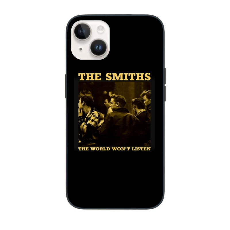 The Smiths' "The World Won't Listen" Vintage Album Cover in Sepia iPhone Case